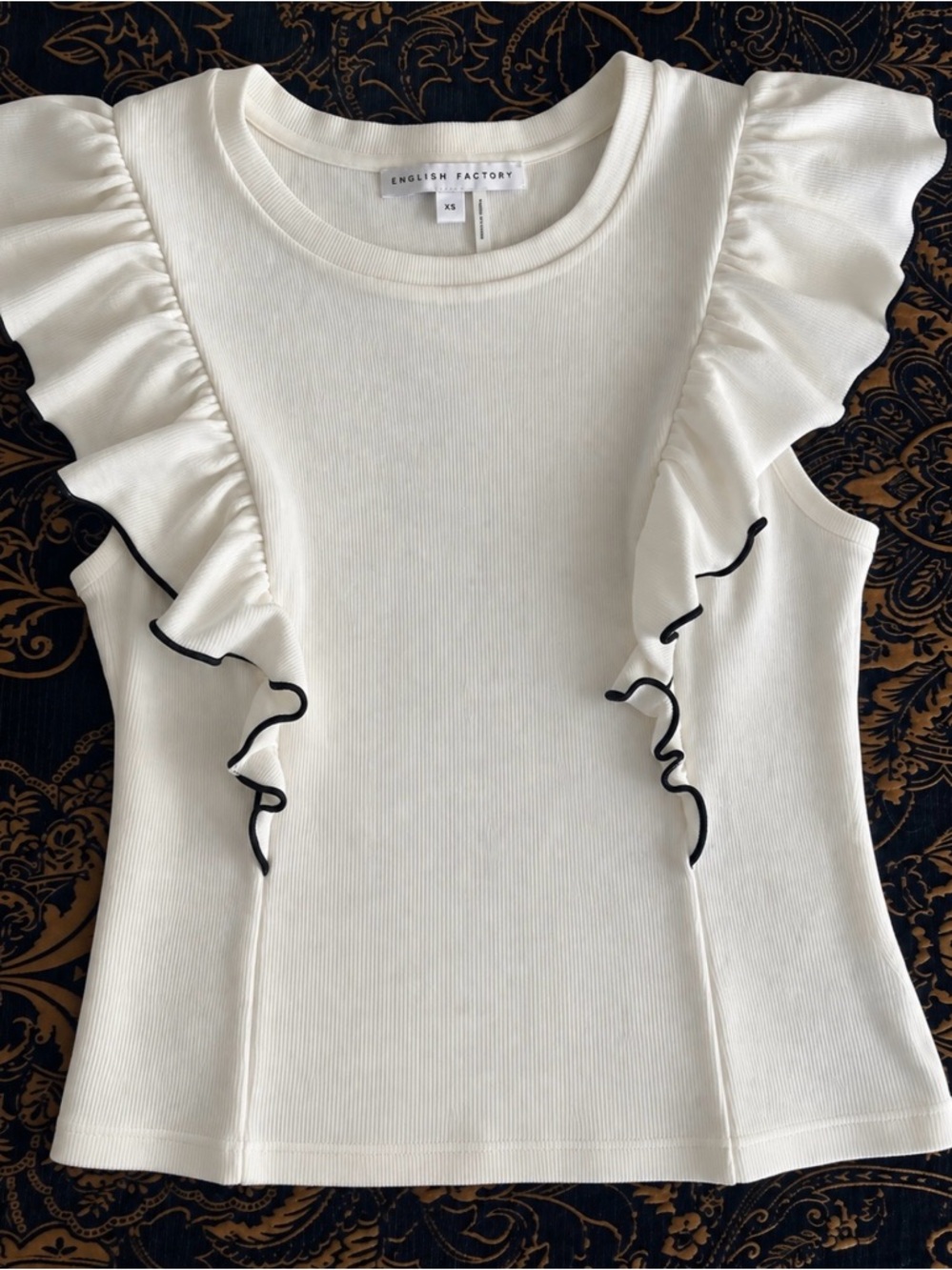 English Factory Merrow Sleeveless Ruffle Edge Top - Picture 5 of 6